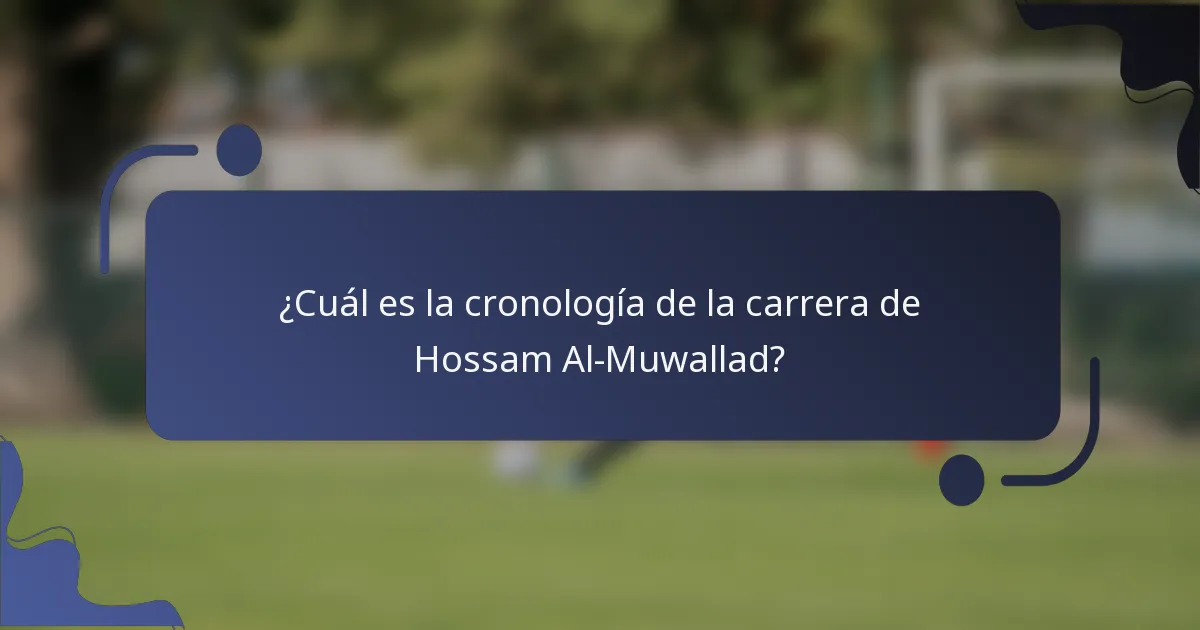 ¿Cuál es la cronología de la carrera de Hossam Al-Muwallad?