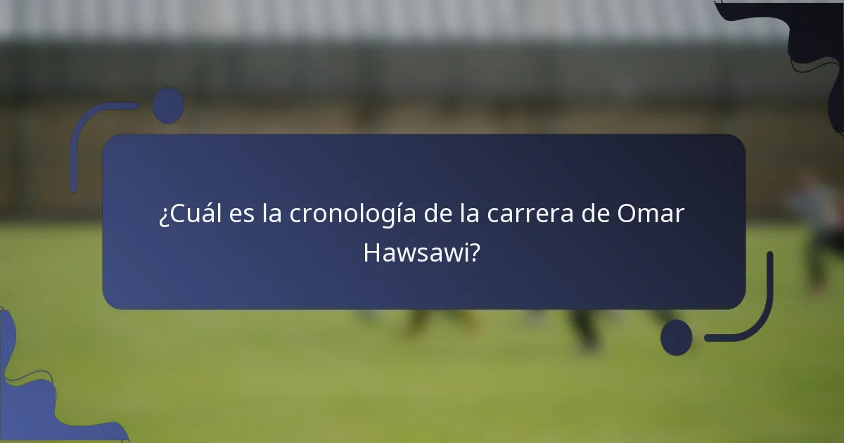 ¿Cuál es la cronología de la carrera de Omar Hawsawi?
